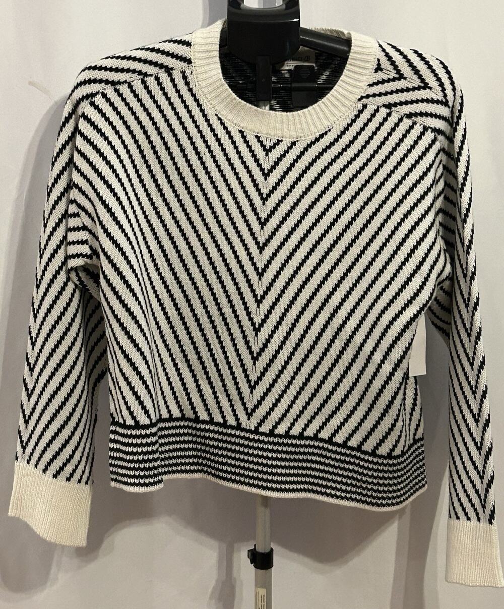 NWT Studio B by Bobeau Mitered Stripe Pullover Sweater Women's size M